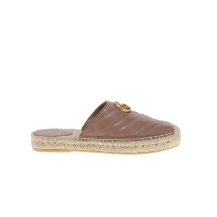 グッチ GUCCI LADY SANDALSレディースサンダル 551881 BKO00 5729 Leather Espadrille With Double G