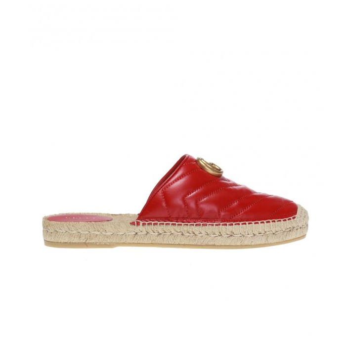 グッチ GUCCI  レディース ダブルGレザーエスパドリーユ フラットシューズ  サンダル 551881 BKO00 6433