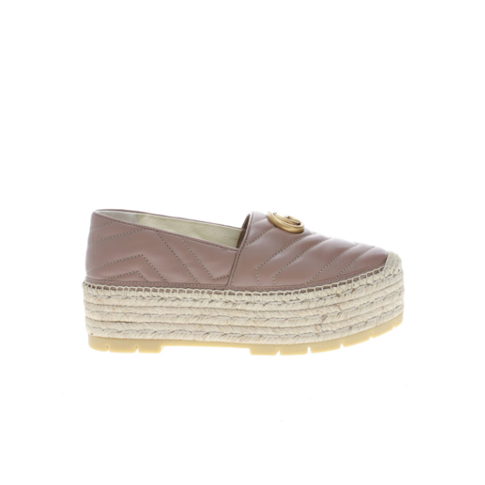 グッチGUCCI LADY SHOES レディースシューズ 551884 BKO00 5729 Leather Espadrille With Double G