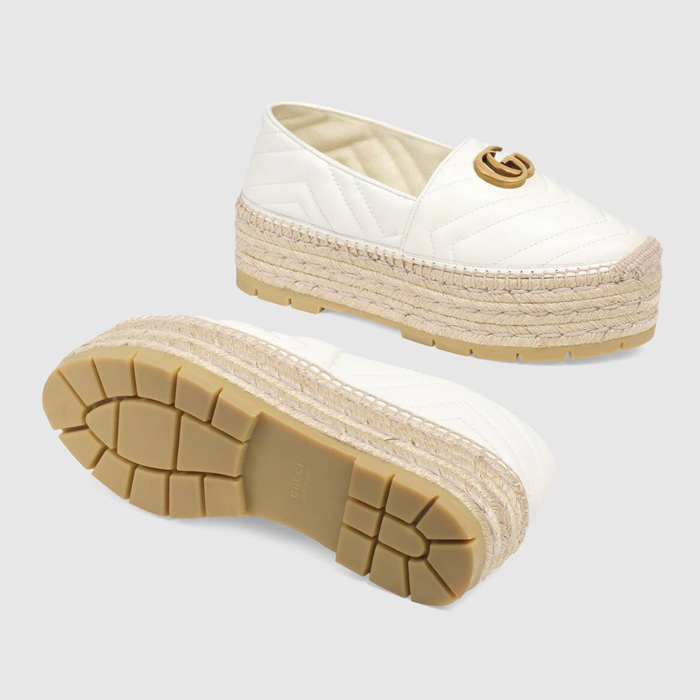 グッチGUCCI レディースシューズ 551884 BKO00 9014 Leather Espadrille With Double G