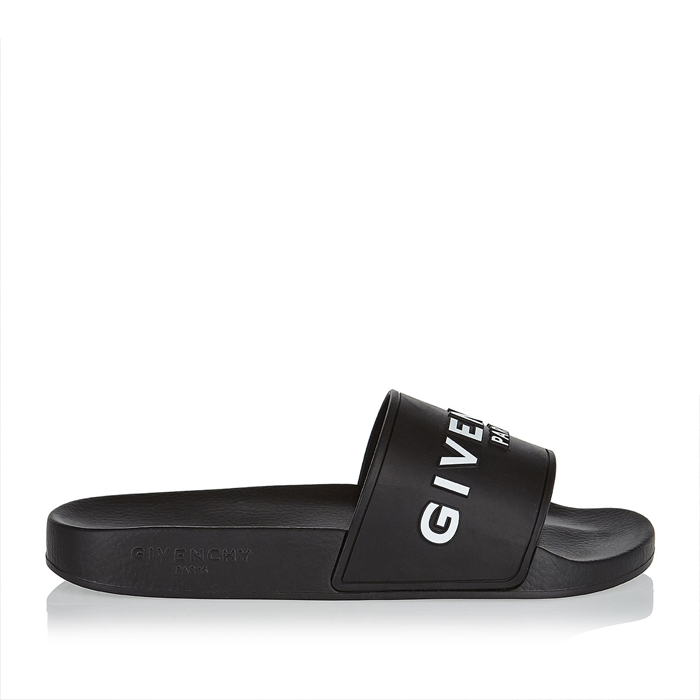 ジバンシィGIVENCHY レディース ロゴ入りブラックラバースリッパ  BE3004E0DH 001