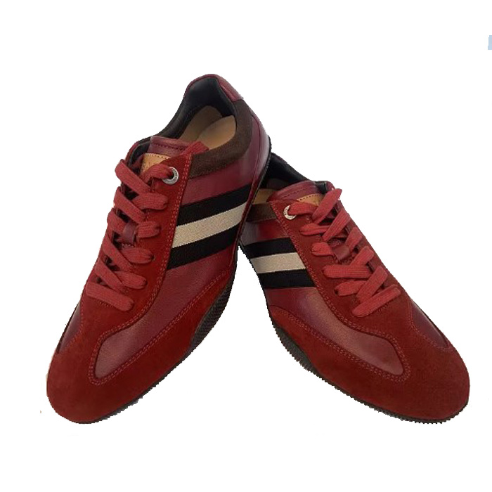 バリーBALLY メンズ ローカット レースアップ レザー スニーカー 6189437 ZIBLER28 BALLY-RED