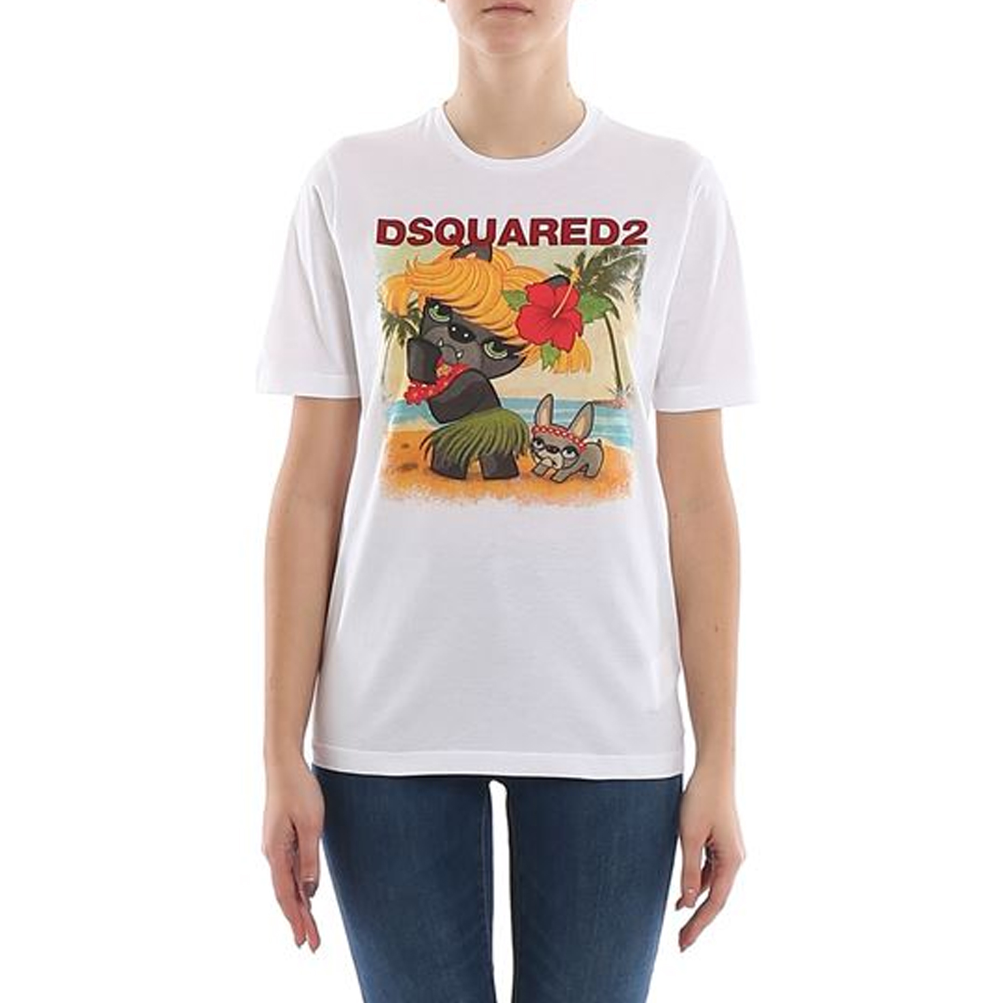 ディースクエアード2 DSQUARED2 LADY T-SHIRT レディTシャツ S75GD0097 S22427 100 WHITE