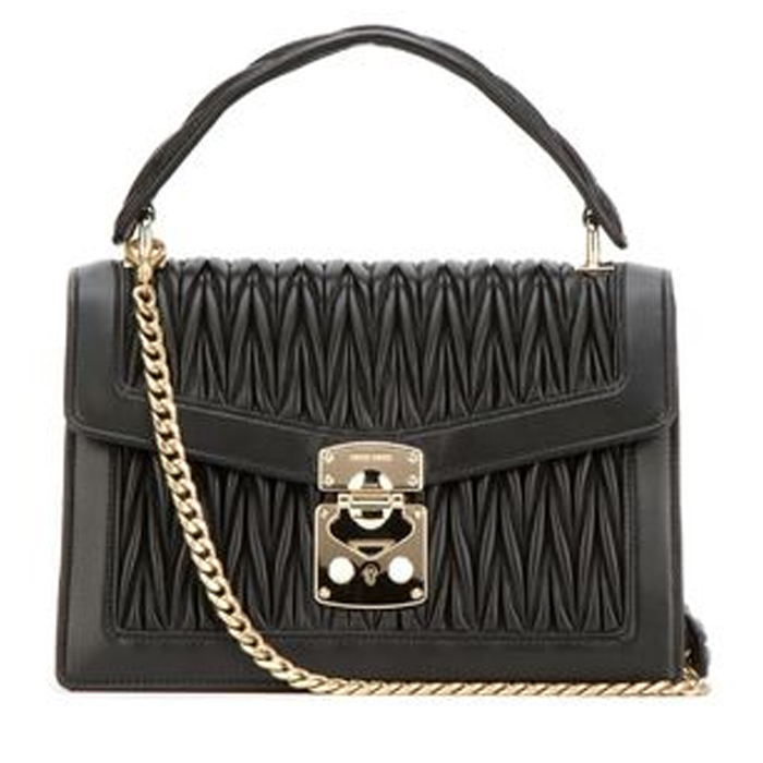 ミュウミュウ MIU MIU レディースショルダーバッグ 5BA094N88NERO Black Leather  Handle Shoulder Bag