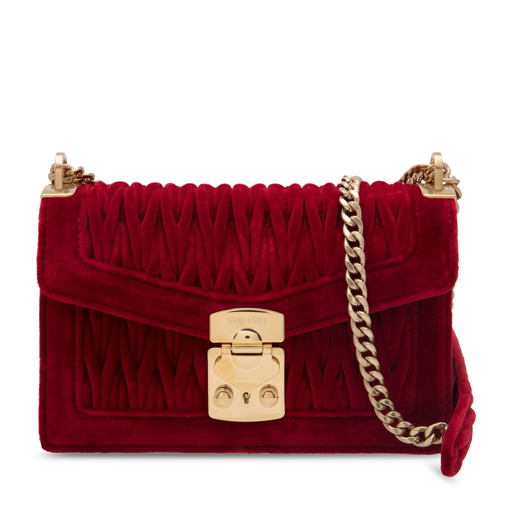 ミュウミュウ MIU MIU BAG レディースバッグ 5BD083068CERI CONFIDENTIAL VELVET SHOULDER BAG