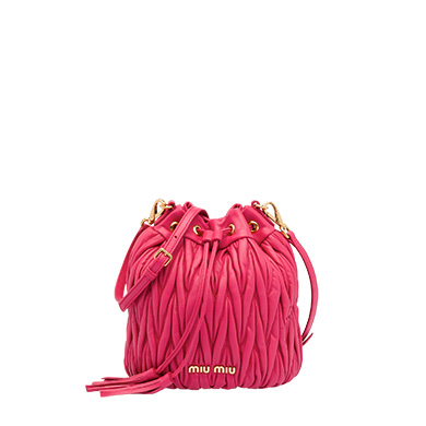 ミュウミュウ MIU MIU BAG レディースバッグ 5BE014N88MAGE MATELASS_ LEATHER BUCKET BAG
