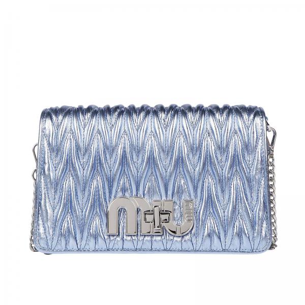 ミュウミュウ MIU MIU BAG レディースバッグ 5BF069N88PERM  D_LICE MIU LOGO MATELASS_ LEATHER BAG