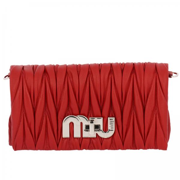 ミュウミュウ MIU MIU BAG レディース レッド シープスキン ハンドバッグ バッグ 5BF080 N88 FUOCO