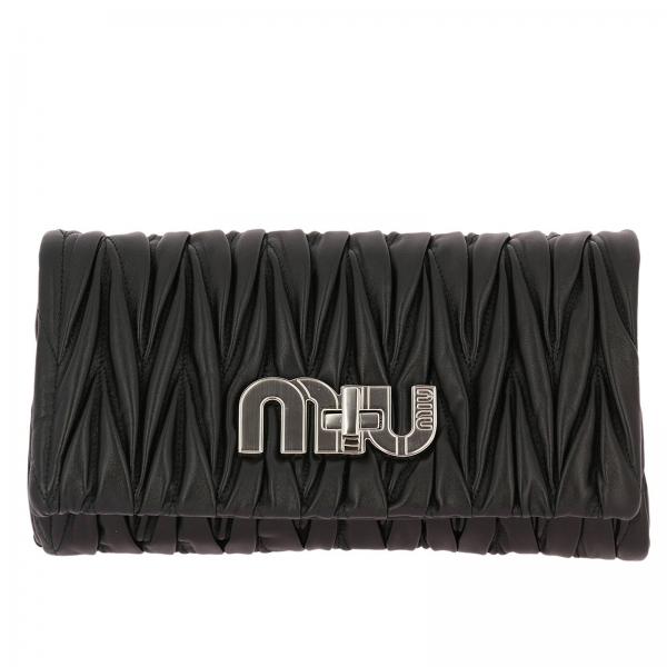 ミュウミュウ MIU MIU BAG レディースバッグ 5BF080N88NERO  Matelasse Miu Logo Pochette