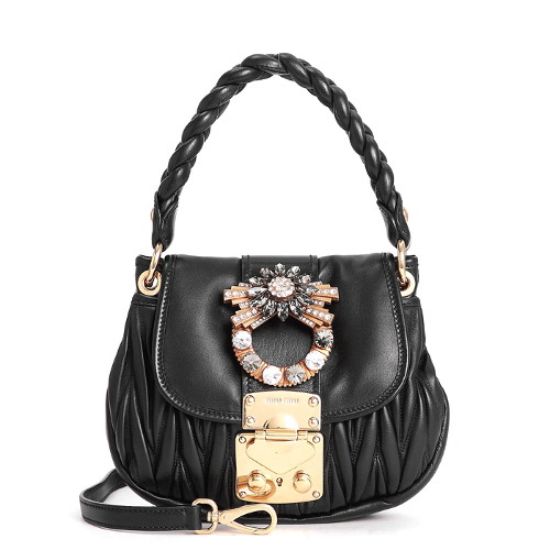 ミュウミュウ MIU MIU BAG レディースバッグ 5BH111N88NERO JEWEL DETAIL TOTE