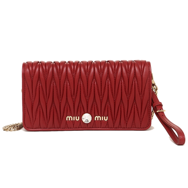 ミュウミュウ MIU MIU BAG レディースバッグ  5DH0292B9GFUOC mini-shoulder bag Lady's shoulder bag pochette red