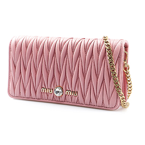 ミュウミュウ MIU MIU BAG レディースバッグ 5DH0292B9GROSA Pink & Purple Mini Crossbody Matellasse In Lamb Skin
