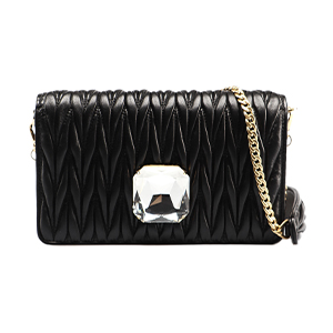 ミュウミュウ MIU MIU BAG レディースバッグ 5BP001NERO Black Wallet Bag In Lamb Skin