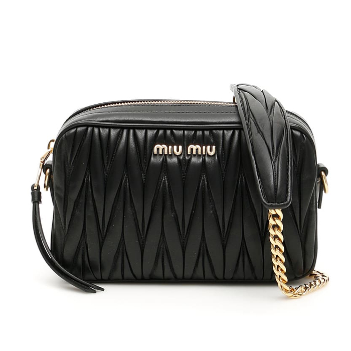 ミュウミュウ MIU MIU レディースショルダーバッグ 5BH118N88NERO  matelass_ nappa camera bag