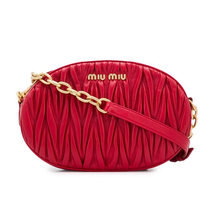 ミュウミュウ MIU MIU BAG レディースバッグ  5BH134N88FUOC MATELASS_ NAPPA LEATHER BANDOLEER BAG