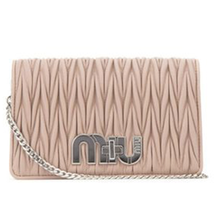 ミュウミュウ MIU MIU BAG レディースバッグ 5BF069N88CAMM D_LICE MIU LOGO MATELASS_ LEATHER BAG