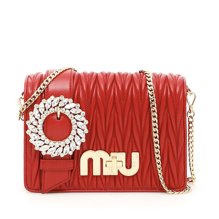 ミュウミュウ MIU MIU BAG レディース マテラッセ レッド ショルダーバッグ 5BF068 N88 FUOCO