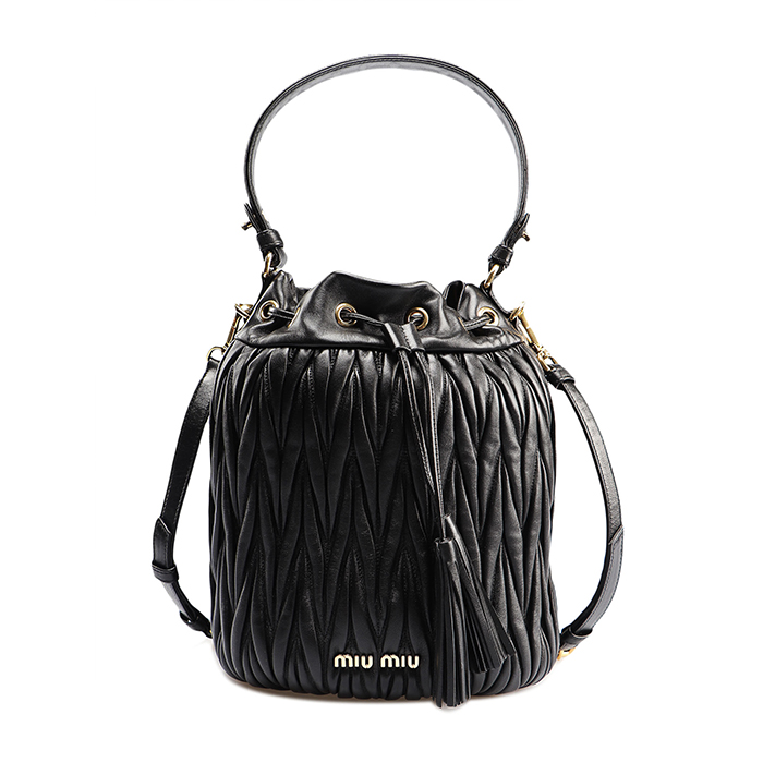 ミュウミュウ MIU MIU BAG レディースバッグ5BE037N88NERO  Bucket Bag Matelasse`