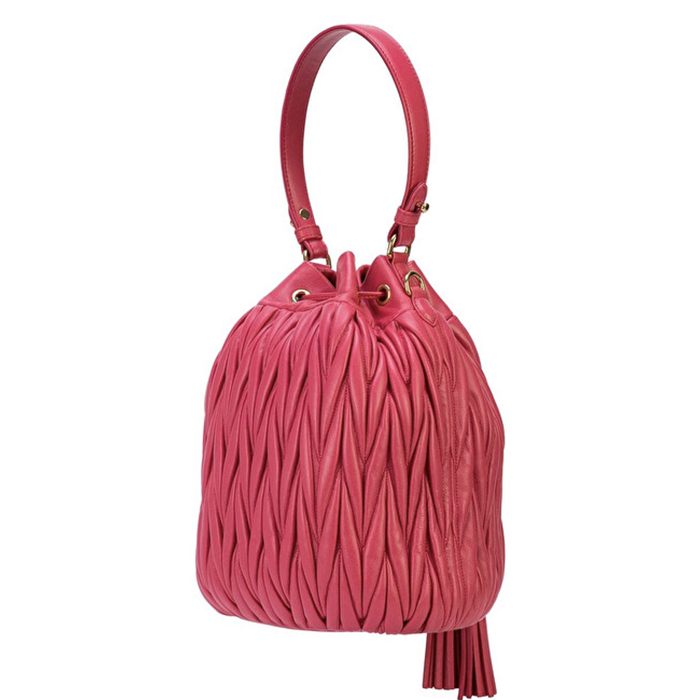 ミュウミュウ MIU MIU BAG レディースバッグ 5BE037N88MAGE Bucket Bag Matelasse`