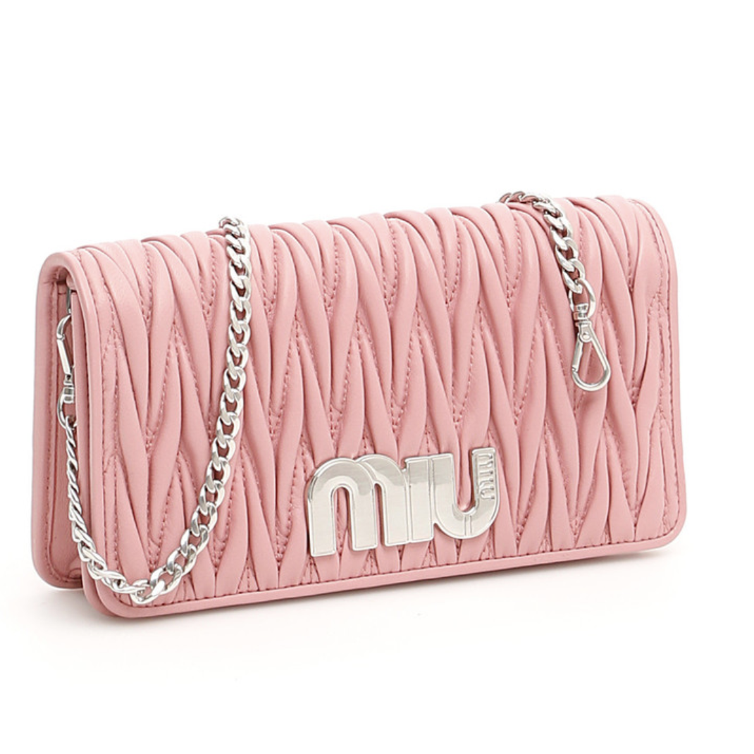 ミュウミュウ MIU MIU BAG レディースバッグ  5DH0442B4QROSA  LAMBSKIN PINK