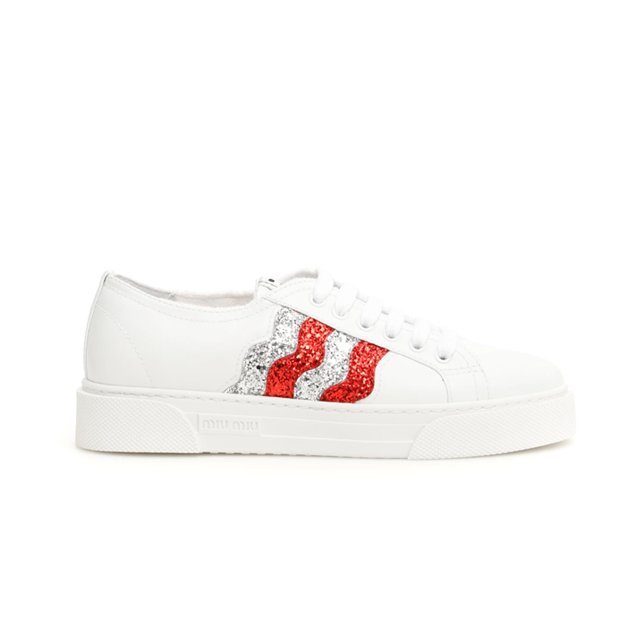 ミュウミュウ MIU MIU LADY SHOES レディースシューズ 5E335C 3KS8 BIRO  GLITTER WAVES SNEAKERS