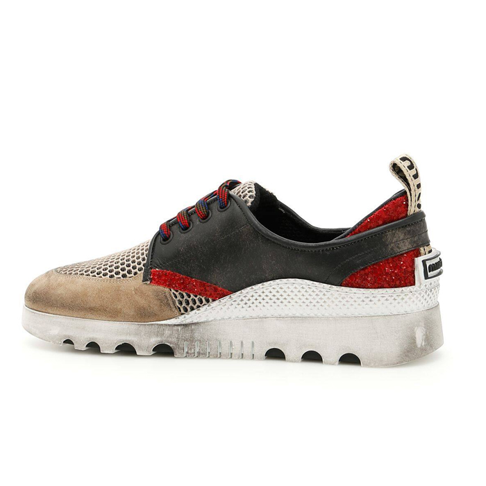 ミュウミュウ MIU MIU LADY SHOES レディースシューズ 5E910B 3KFR NERU VINTAGE SNEAKERS WITH GLITTER NERO RUBINO