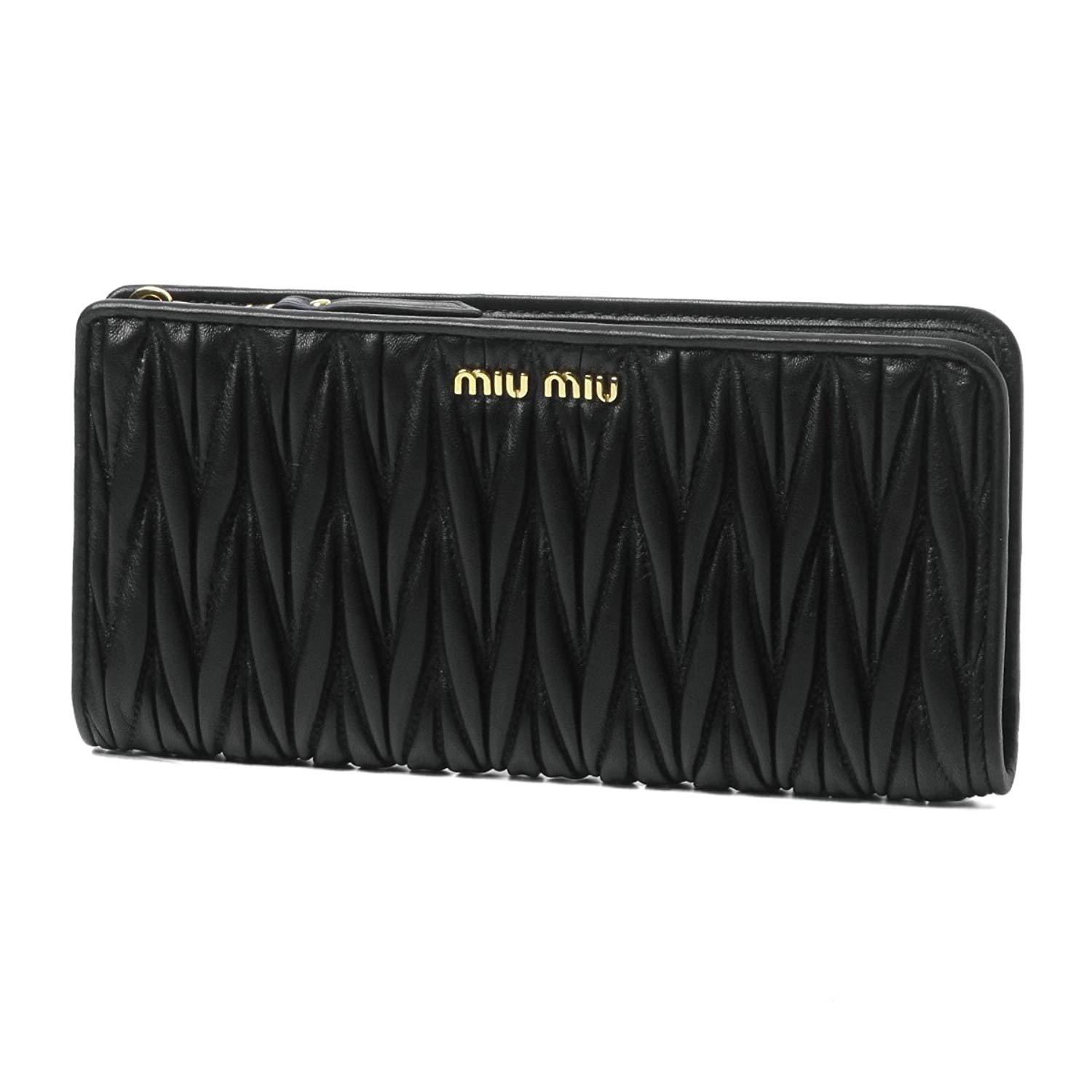ミュウミュウ MIU MIU WALLET レディースウォレット  5ML010N88NERO Quilted wallet