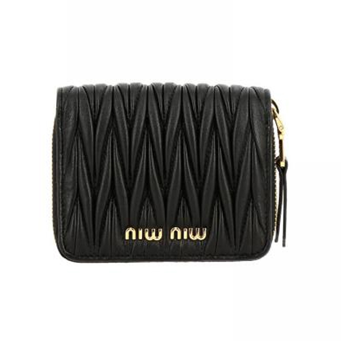 ミュウミュウ MIU MIU WALLET レディースウォレット 5ML036N88NERO two fold wallet black