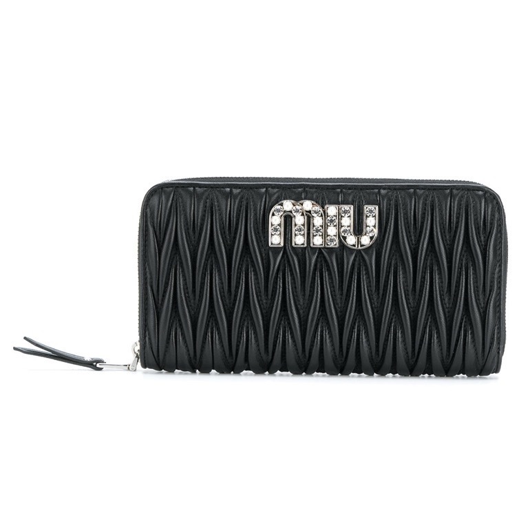 ミュウミュウ MIU MIU WALLET レディースウォレット5ML5062BSQNERO MATELASSE ASTRALE NERO