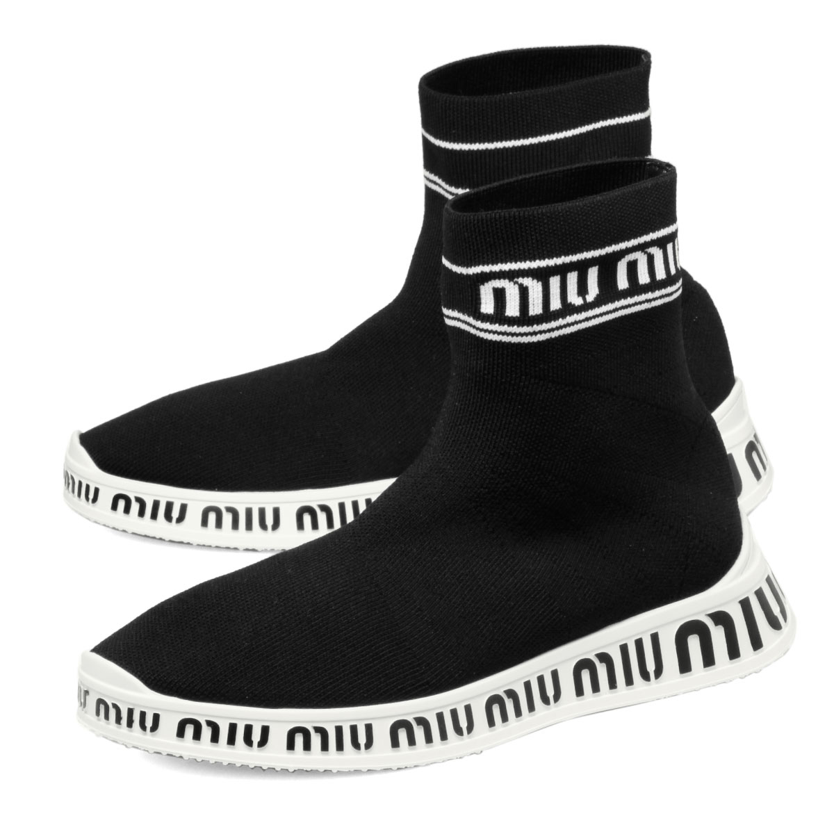ミュウミュウ MIU MIU LADY SHOES レディースシューズ 5T070C3KJRNEBI sneakers higher frequency elimination NERO+BIANCO black