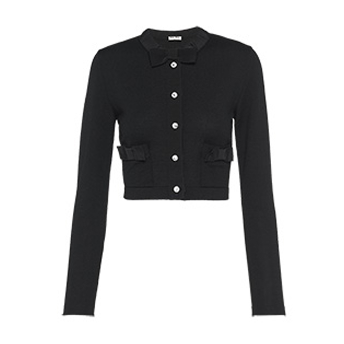 ミュウミュウ MIU MIU LADY CARDIGAN レディースカーディガン MMF1401KRGNERO WOOL CARDIGAN WITH BOWS