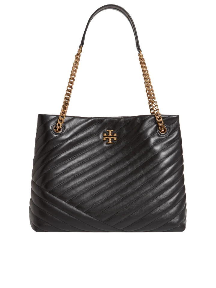 トリーバーチ TORY BURCH レディースキラシェブロン キルティングレザー チェーンショルダートートバッグ 56757 BLACK