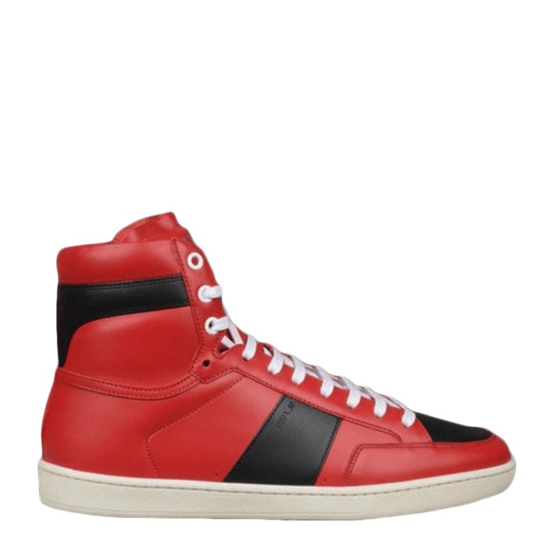サンローラン SAINT LAURENT メンズ ハイカットスニーカー 345416 AQI10 6530 ブラック レッド カジュアル