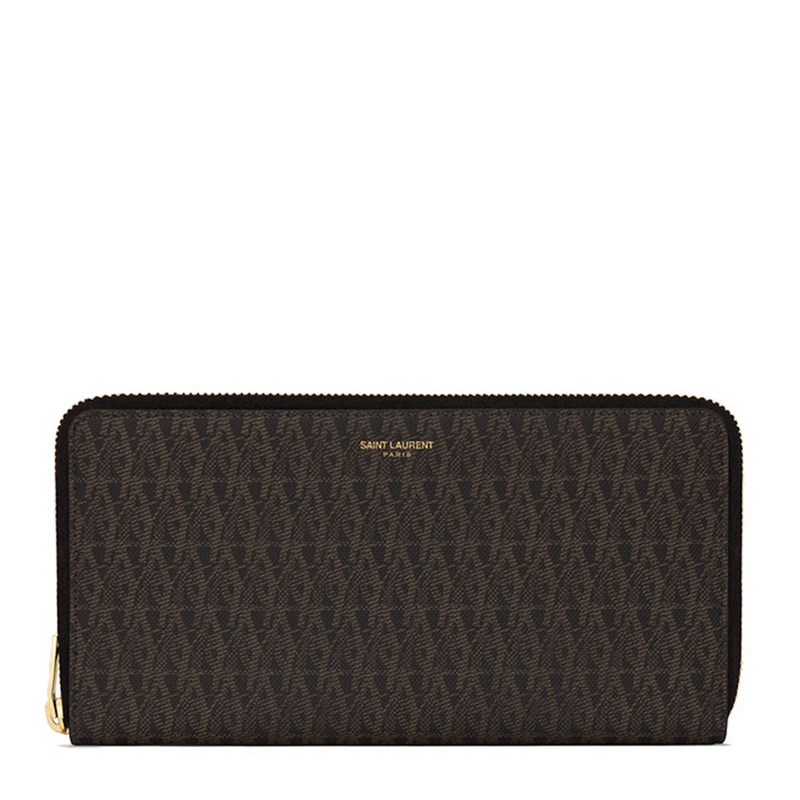 サンローラン SAINT LAURENT メンズ ダークブラウン ラウンドファスナー長財布 343799 GIT1J 1059