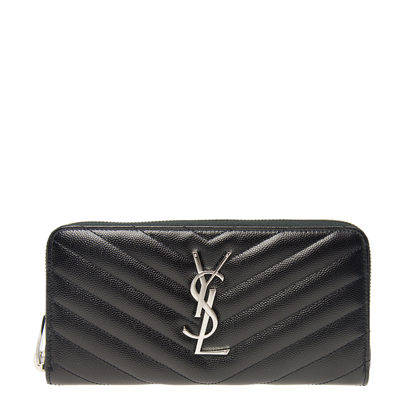 サンローラン SAINT LAURENT レディース モノグラム レザー キャビアスキン長財布 358094 BOW02 1000