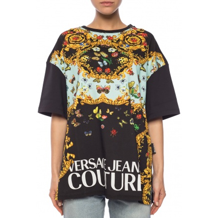 ヴェルサーチ VERSACE  ジーンレディースTシャツ B2HUA7DP 30183 112