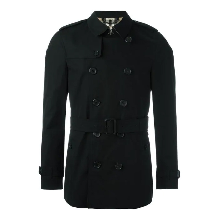 バーバリー BURBERRY メンズ チェルシー ショート ダブルブレスト トレンチコート 4010717 00100 BLACK