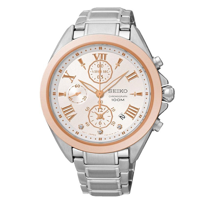 セイコー SEIKO レディース腕時計CRITERIA W Chronograph SSB Quartz Two-tone SNDW22P1