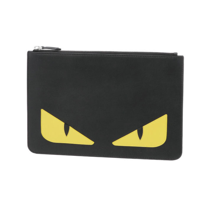 フェンディFENDI BAG メンズバッグ 7N0078 O73 F0WAD clutch bag NERO+GIALLO+PALLADIO black