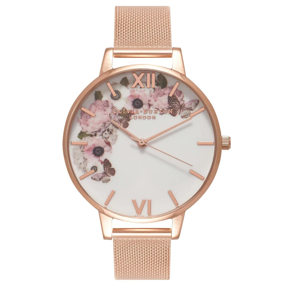 【アウトレット品】オリビアバートン OLIVIA BURTON レディース腕時計 ウィンターガーデン WINTER GARDEN ローズゴールドメッシュOB16WG18