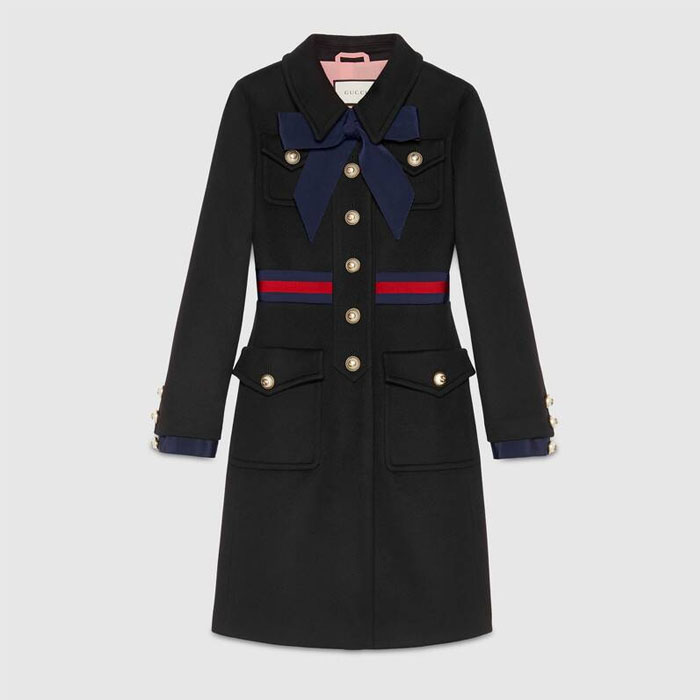 グッチ GUCCI LADY COAT レディー コート 448610 ZHW03 1205 Wool coat with Web 19FW