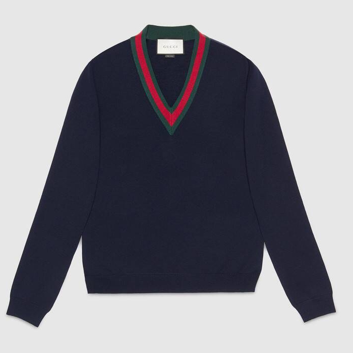 グッチ GUCCI メンズスウェットrew Neck Wool Long Sleeves Sweaters 408147 1317 4060