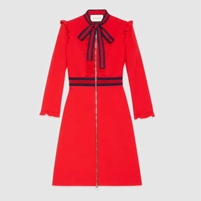 グッチGUCCI レディースドレスShort A-line Long Sleeves Plain Office Style Dresses 457032 5C77 6286