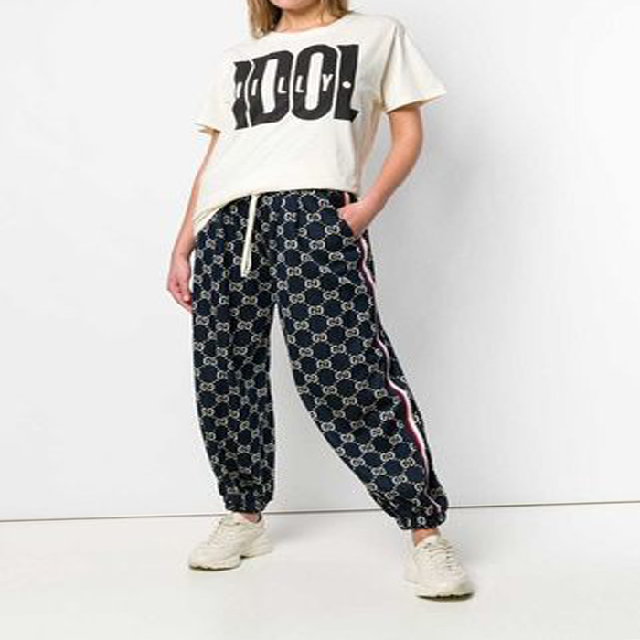 グッチ GUCCI レディースTシャツ Women's Print Round Neck Short Sleeve T-Shirt HK 492347 JAIU 7263