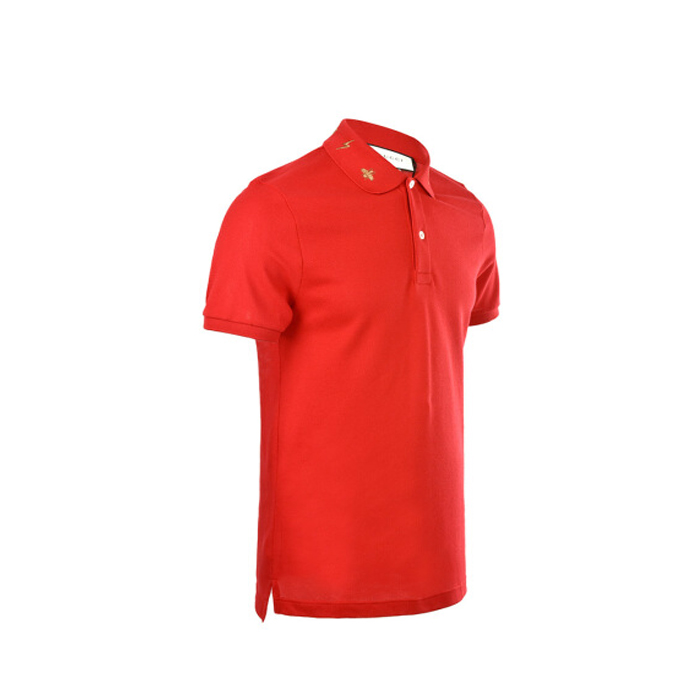 グッチ GUCCI メンズポロシャツMen's Animal Logo Embroidered White Short Sleeve Polo Shirt HK 523058 9U95 6706