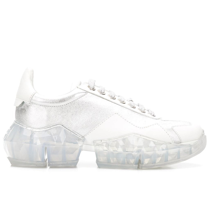 ジミーチュウ JIMMY CHOO レディース シルバー/ホワイトスニーカート DIAMOND/F LAK SIWH