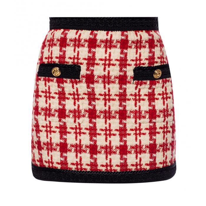 グッチGUCCI レディーススカートHOUNDSTOOTH MINI SKIRT 572341 ZAA0D 6375