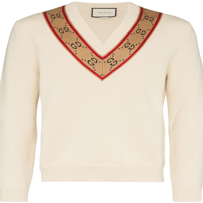 グッチGUCCI メンズ スウェットシャツ GG V-neck sweater 577089 XKAUO 9166