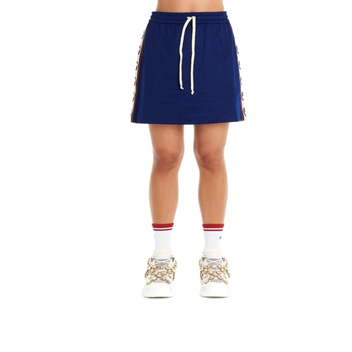 グッチGUCCI レディーススカート WOMEN'S BLUE POLYESTER SKIRT 580504 XJA8F 4685