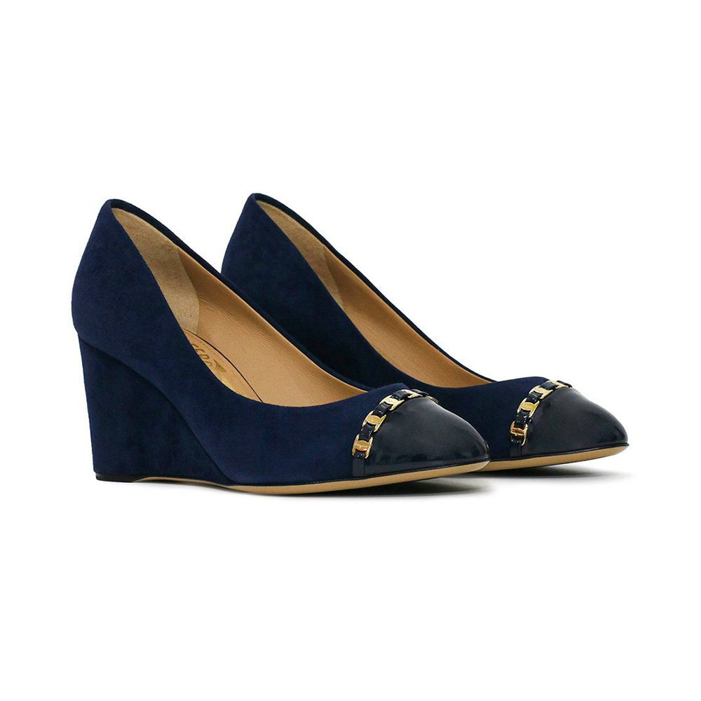フェラガモ FERRAGAMO ネイビー レディースハイヒールパンプス 0591372 NANA OXFORD-B